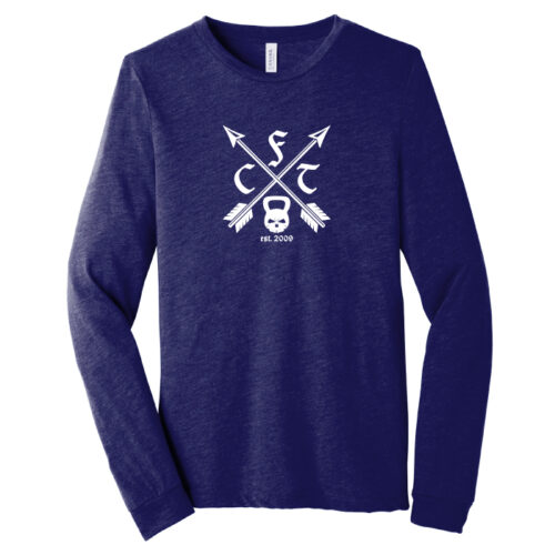 Crossfit Templar - Printed Unisex Triblend Long Sleeve Tee (BC3513) - Image 2