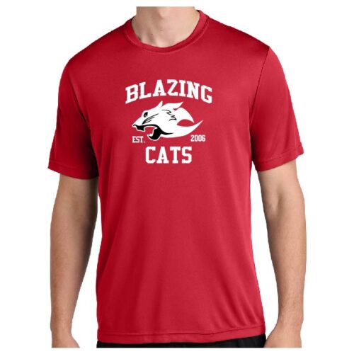 Blazing Cats - Red Printed Performance Tee (ST350)