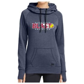 Bloomington Blast Fastpitch - Navy Heather Ladies Printed Tri-Blend Fleece Pullover (LNEA510)