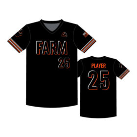Farmington Baseball - Full-Dye Black V-Neck Player Jersey