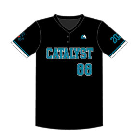 Catalyst Softball - Full-Dye Two-Button Black Jersey