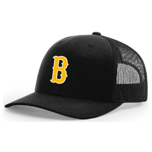 Burnsville Baseball Coaches - Black/White Embroidered Snapback Baseball Cap (112)