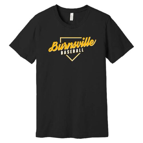 Burnsville Baseball - Black Short Sleeve Printed Tee (BC3001)