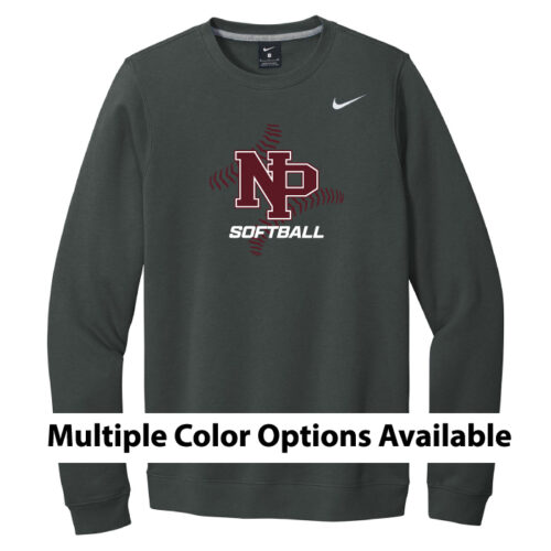 New Prague Softball - Printed Nike Club Fleece Crew (CJ1614)