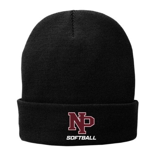 New Prague Softball - Embroidered Fleece-Lined Knit Cap (CP90L) - Image 2