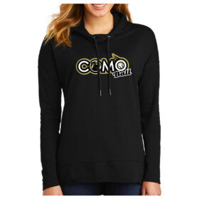 Como Ball - Black Printed Women’s Featherweight French Terry ™ Hoodie (DT671)