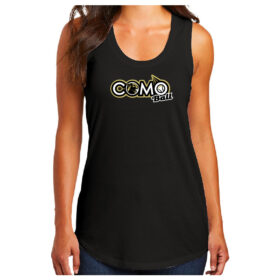 Como Ball -  Black Printed Women’s Perfect Tri Racerback Tank (DM138L)