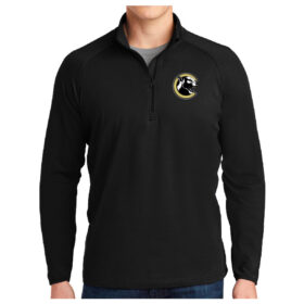 Como Ball - Black Embroidered 1/4 Zip Pullover (ST850)