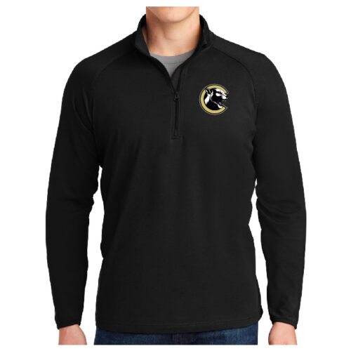 Como Ball - Black Embroidered 1/4 Zip Pullover (ST850)