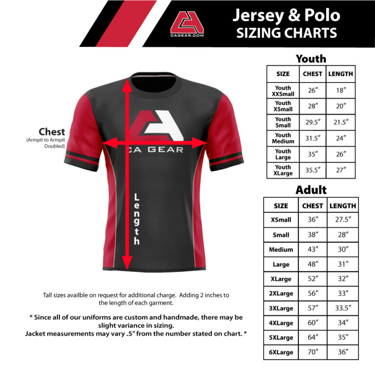 Sizing Charts Custom Apparel Inc.