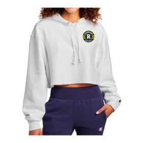 Rosemount High School Hockey - Printed Champion ® Women’s Reverse Weave ® Cropped Cut-Off Hooded Sweatshirt (RW01W)