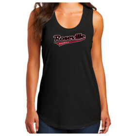 Roseville Baseball - Black Printed Women’s Perfect Tri Racerback Tank (DM138L)