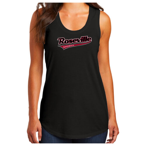Roseville Baseball - Black Printed Women’s Perfect Tri Racerback Tank (DM138L)