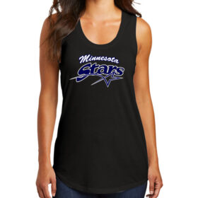MN Stars - Black Printed Women’s Perfect Tri Racerback Tank (DM138L)