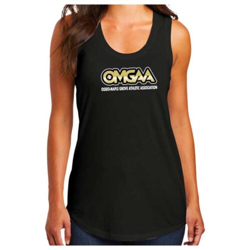OMGAA Baseball -  Black Printed Women’s Perfect Tri Racerback Tank (DM138L)