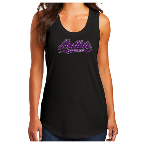 Buffalo Fastpitch -  Black Printed Women’s Perfect Tri Racerback Tank (DM138L)