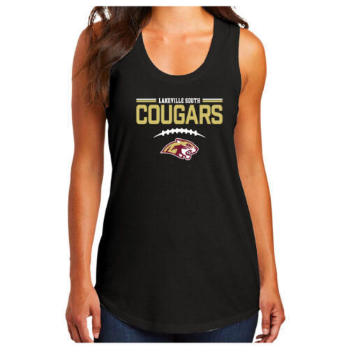 Lakeville South Football -  Black Printed Women’s Perfect Tri Racerback Tank (DM138L)
