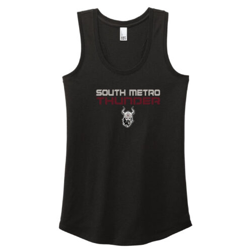 South Metro Thunder -  Black Printed Women’s Perfect Tri Racerback Tank (DM138L) - Image 2