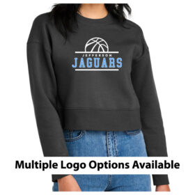 Jefferson Jaguar Basketball -  Charcoal Printed District® Women’s Fleece Cropped Crew (DT1105)