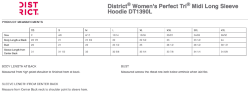 Highland Softball - Grey Frost Printed District® Women’s Perfect Tri® Midi Long Sleeve Hoodie (DT1390L) - Image 2