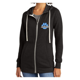 Jefferson Jaguars Basketball - Black Embroidered District ® Women’s Perfect Tri ® French Terry Full-Zip Hoodie (DT456)
