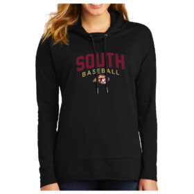 Lakeville South Baseball - Black Printed Women’s Featherweight French Terry ™ Hoodie (DT671)
