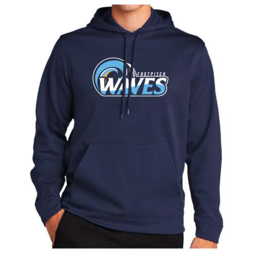 Waves Fastpitch - Navy Printed Performance Hoodie (F244)