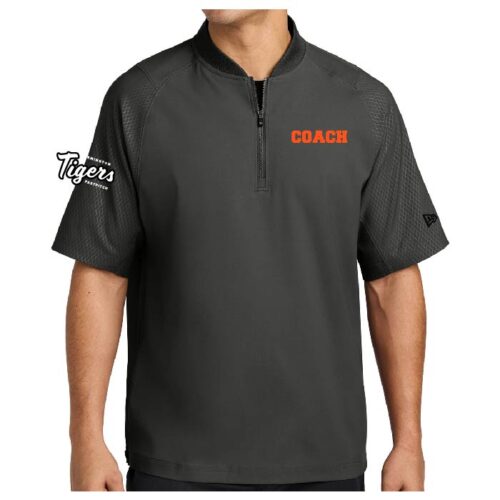 Farmington Fastpitch Coaches - Black Short Sleeve 1/4-Zip Cage Jacket (NEA600)