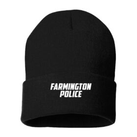 Farmington Police - Black Embroidered Cuffed Beanie (SP12)