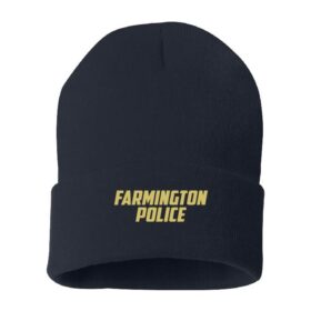 Farmington Police - Black Embroidered Cuffed Beanie (SP12)