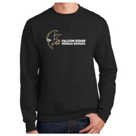 Falcon Ridge Middle School - Black Printed Fleece Crewneck Sweatshirt (PC90)