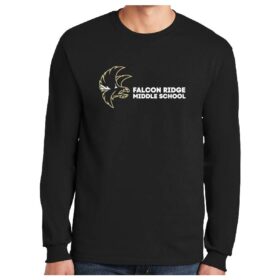 Falcon Ridge Middle School - Black Printed Cotton Long Sleeve T-Shirt (G2400)