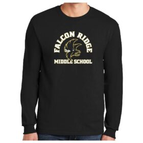 Falcon Ridge Middle School - Black Printed Cotton Long Sleeve T-Shirt (G2400)
