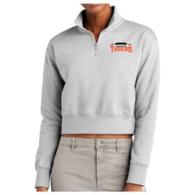 Farmington Youth Football - Light Heather Gray Embroidered District® Women’s Crop Fleece 1/2-Zip (DT6111)