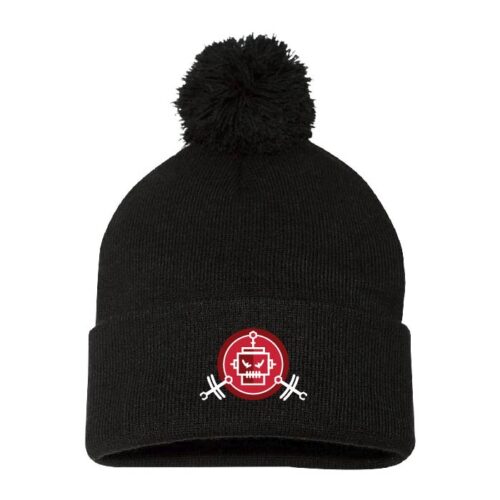 Farmington Robotics - Black Embroidered Pom Stocking Cap (SP15)