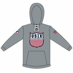 US Ice Cross Association - Full-Dye Hockey Lace Hoodie (Grey)