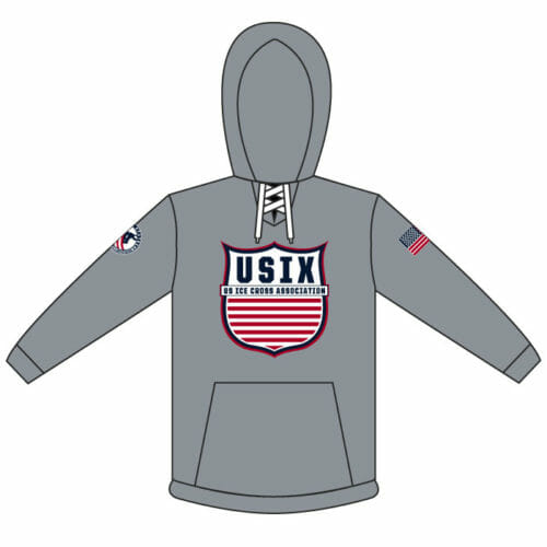 US Ice Cross Association - Full-Dye Hockey Lace Hoodie (Grey)
