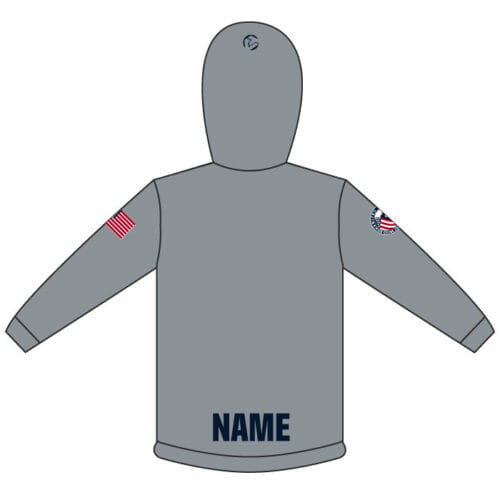 US Ice Cross Association - Full-Dye Hockey Lace Hoodie (Grey) - Image 2