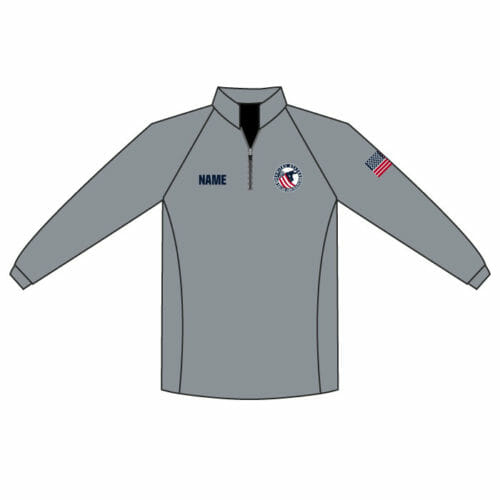 US Ice Cross Association - Full-Dye 1/4 Zip Jacket (Grey)