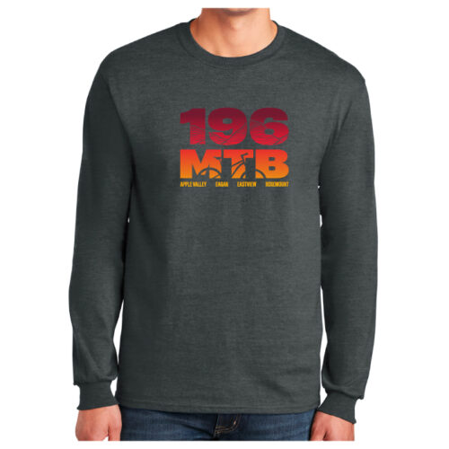 196 MTB - Dark Heather Printed Cotton Long Sleeve T-Shirt (G2400)