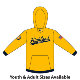Highland Softball - Full-Dye Gold Hoodie