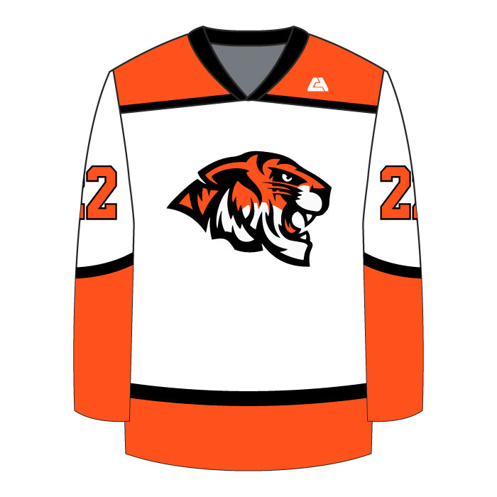 Custom Hockey Jersey Orange Black-White