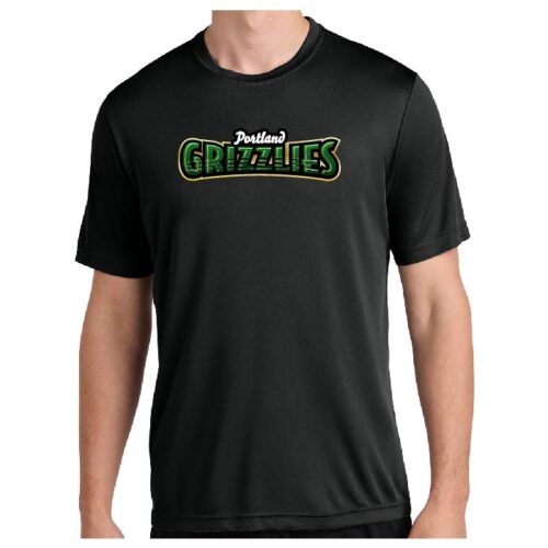Portland Grizzlies - Black Printed Performance Tee - Irish Block (ST350)