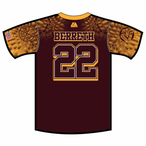 HB22 - Full-Dye Tile Pattern Jersey (Maroon & Gold) - Image 2