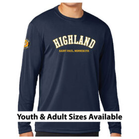 Highland Softball - Navy Longsleeve Printed Performance Tee (ST350LS)