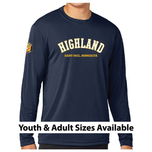 Highland Softball - Navy Longsleeve Printed Performance Tee (ST350LS)