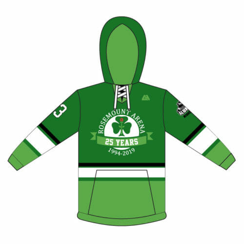 Rosemount Ice Arena's 25th Anniversary Celebration - Full-Dye Hockey Lace Hoodie