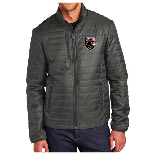 Lakeville IceCats Hockey - Sterling Grey Embroidered Packable Puffy Jacket (J850)