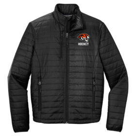 Farmington Hockey - Embroidered Packable Puffy Jacket (Black J850)