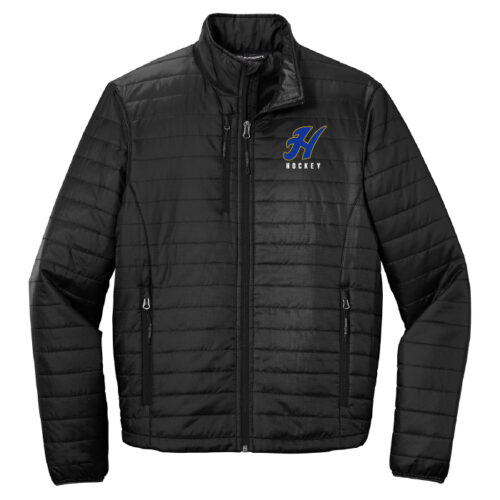 Hastings Hockey - Black Embroidered Packable Puffy Jacket (J850)